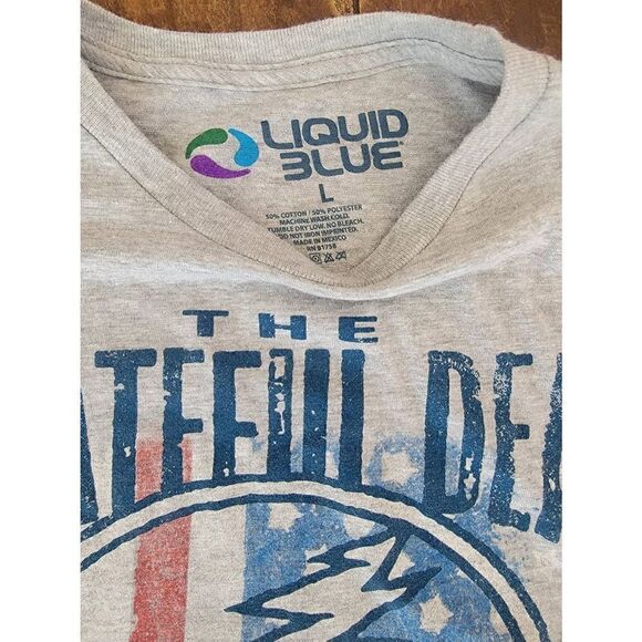 Liquid Blue Unisex Gray Short Sleeve The Grateful Dead Skull Graphic Tee Large - Picture 3 of 5